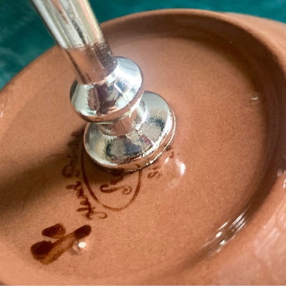 Vintage MCM Stangl Pottery yellow trim fruits two tiered handled serving dish - Picture 7 of 12